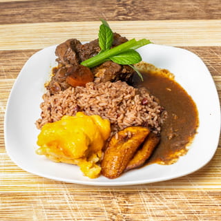Brown Stew Chicken Roti